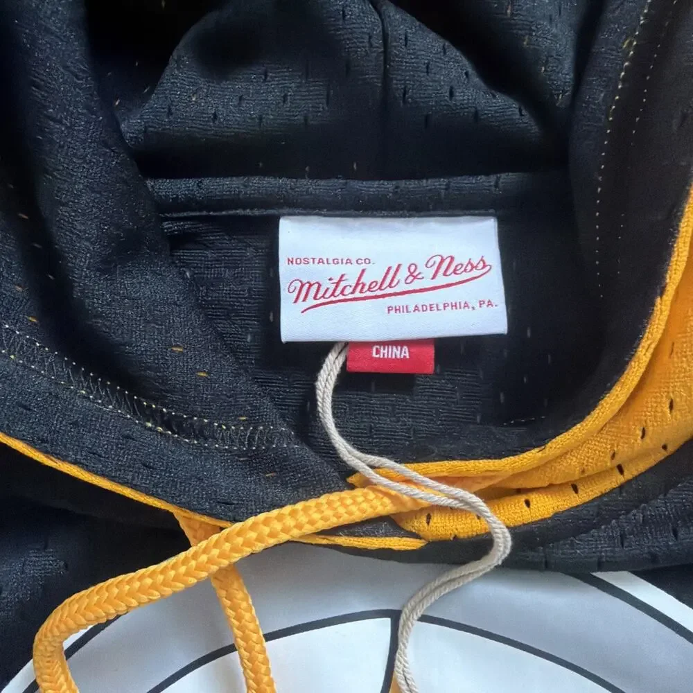 Mens Mitchell & Ness Pittsburgh Steelers Buzzer Short Sleeve Hoodie M - Picture 3 of 9